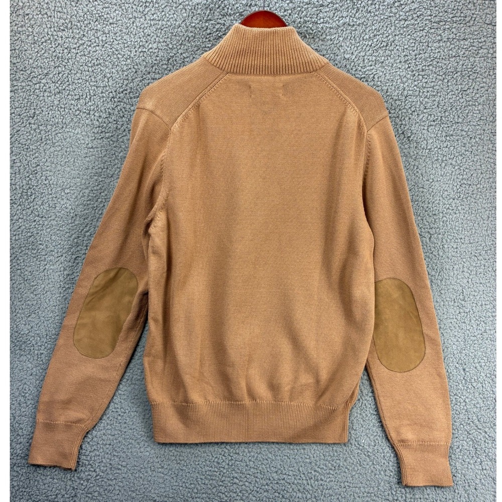 Barbour Mock Neck Button Sweater Men's Size Large Tan Beige Pullover Knit Casual - Picture 11 of 12